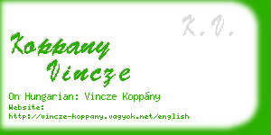 koppany vincze business card